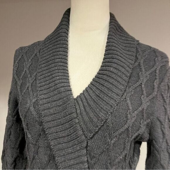 Calvin Klein charcoal grey v-neck sweater dress size Small - Picture 2 of 12